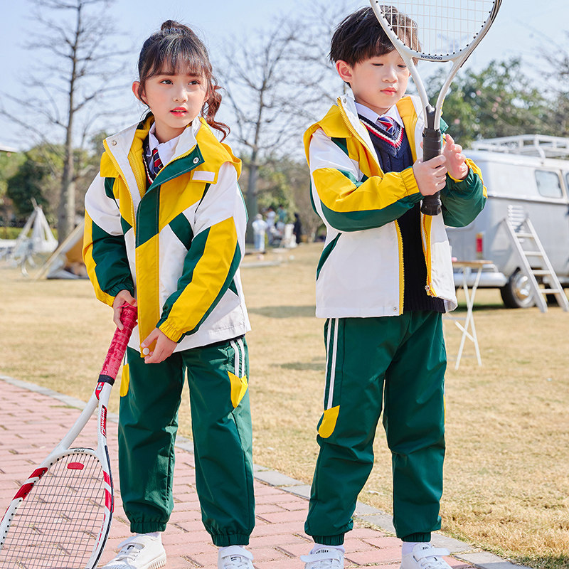Children's jackets autumn and winter class clothes thickened warm kindergarten clothes spring and autumn three-piece school uniforms for primary school students