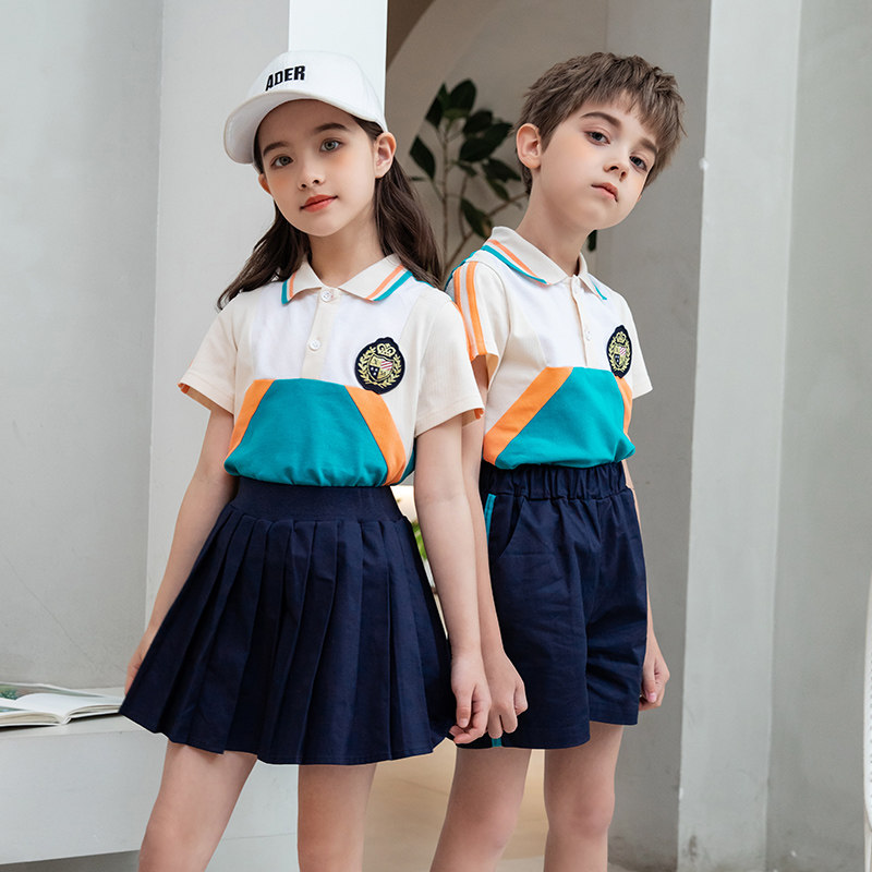 Kindergarten Summer Children's College Wind Summer Sleeve Short Sleeve Costume School Clothing Set