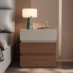 Modern Minimalist Bedside Table, Small Storage Cabinet, Bedside Storage Cabinet, Light Luxury Bedroom Storage Cabinet, Three-Drawer Bedside Cabinet