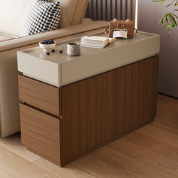 Italian-Style Minimalist Color-Blocked Chest of Drawers, Suitable for Large and Small Living Rooms, Entryway Partition Storage Cabinet, Light Luxury Solid Wood Sofa Side Cabinet