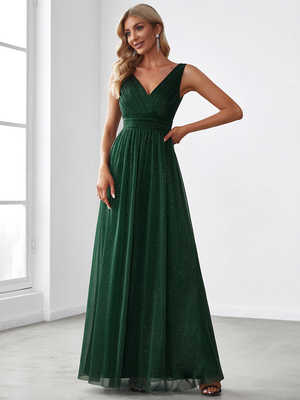 EverprettyPlus European-style plus-size and chubby girl, sleeveless evening dress, bridesmaid sisters