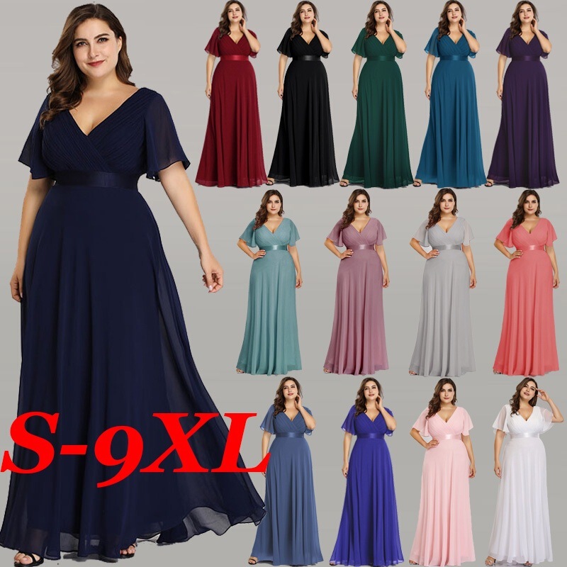 100kg High-End Everprettyplus Cross-Border European and American Plus-Size Evening Dress for Chubby Girls, Bridesmaids, Choir