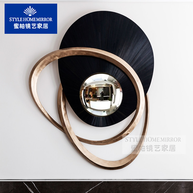 American creative decorative mirror exhibition hall model room light luxury entrance mirror exhibition hall art mirror soft decoration design customization