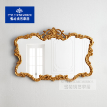  European-style classical high-end carved entrance decorative mirror bathroom bathroom makeup mirror soft decoration customization