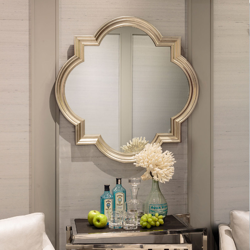 European-style wall-mounted makeup mirror American-style living room decorative mirror retro porch wall-mounted neo-classical fireplace decorative mirror customization