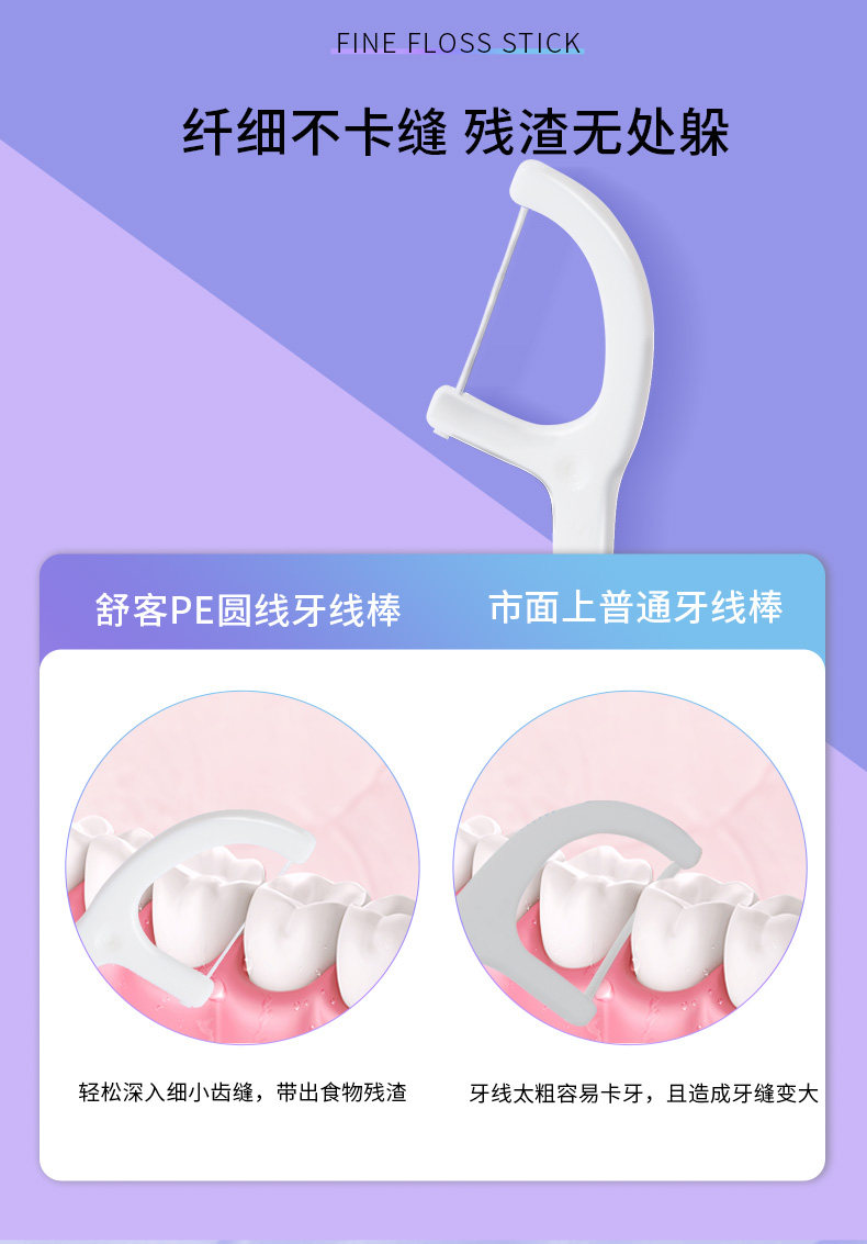舒客 专效洁齿牙线棒 100支*3袋 多重优惠折后￥24.66包邮