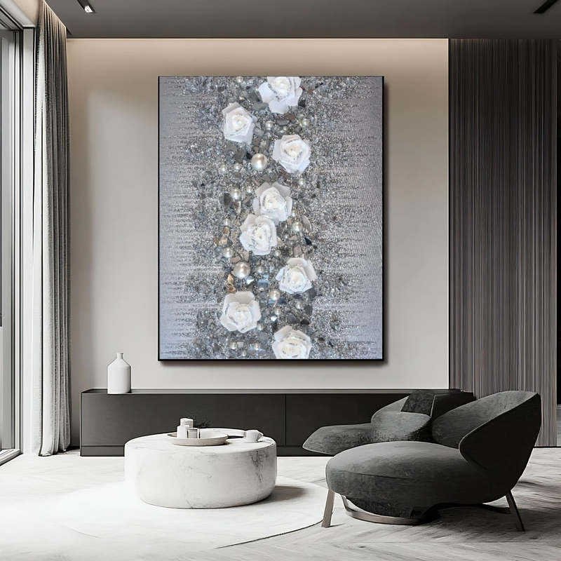 American Modern Decorative Crystal Diamond Pearl Physical Stereo Device Living Room Entrance Background Wall Floor Hanging Painting American Modern Decorative Crystal Diamond Pearl Physical Stereo Device Living Room Entrance Background Wall Floor Hanging Painting