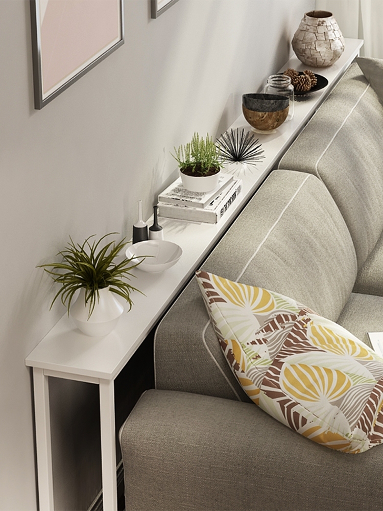 Sofa Rear Shelve Bed Tail Leaning Against Wall Floor Wall Corner Partition Back Rear Side Cabinet Balcony Table Solid Wood Narrow Industrial Wind-Taobao