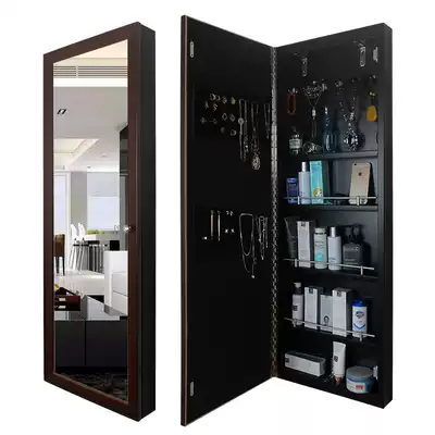 Full-length mirror storage cabinet wall-mounted full-length mirror push-pull jewelry cabinet mirror full-body bathroom mirror with storage B