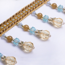 Factory direct sales high-end crystal beads curtain lace beads hanging fringe fabric decorative curtain accessories H-42