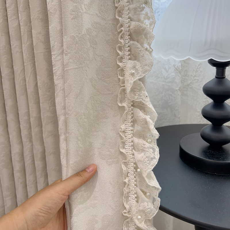 Curtain Lace Accessories New French Light Luxury Pearl Home Textile Edge Trim Splicing Lace for Home Use M-1022