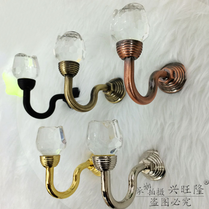 Manufacturer direct selling European-style class Zinc Alloy Curtain Hook Wall Hook Accessories Accessories Wall Hook Crystal Decoration Hook