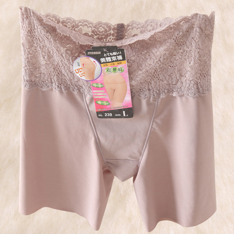 Taiwan Summer No marks High waist collection Beauty body underpants Feminists Hip Closing Leg Flat Corner Inner lap pants Anti-light safety pants