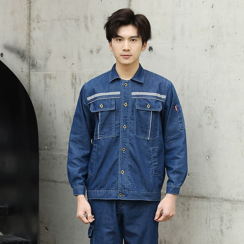 Летний тонкий джинсовый износостойкий комбинезон подходит для мужчин и женщин, защита от ожогов