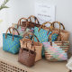 2024 New Rattan Handbag Straw Bag Bamboo Bag Women Summer Retro Handmade Bamboo Tote Bag Vacation