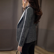 Canary Kisss gray blazer womens design sense niche casual woolen suit short wool top