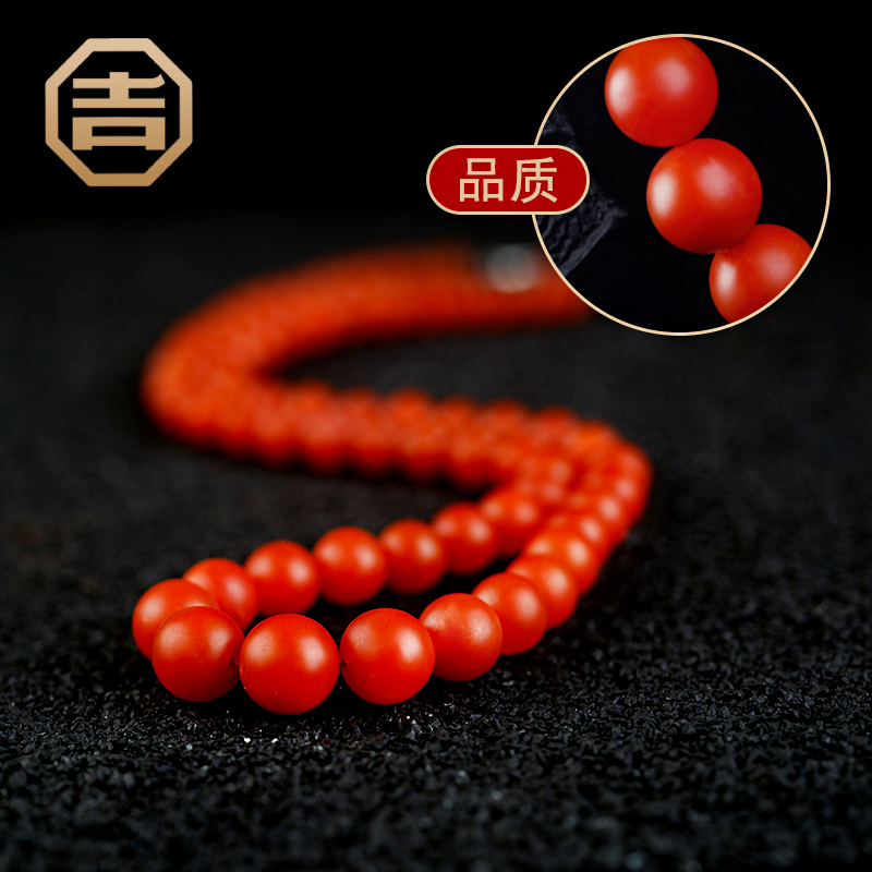 Gillon Hair Po Hills South Red Tower Beads Necklace Manau Sweater Necklace Natural Yunnan Buddha Tomatoes Red Full Of Flesh