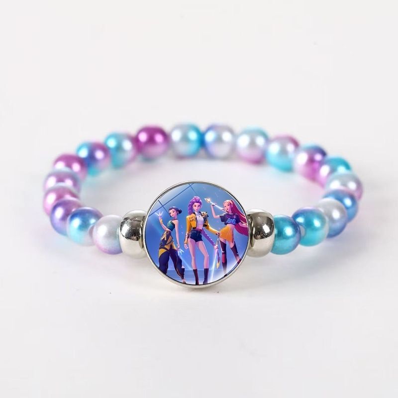 Kpop Hunter Girl Group Colorful Beaded Bracelet Fashionable Personalized Rubber Elastic Bracelet Jewelry