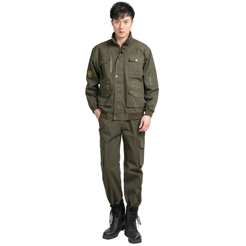 Мужской износостойкий хлопковый осенний демисезонный комбинезон