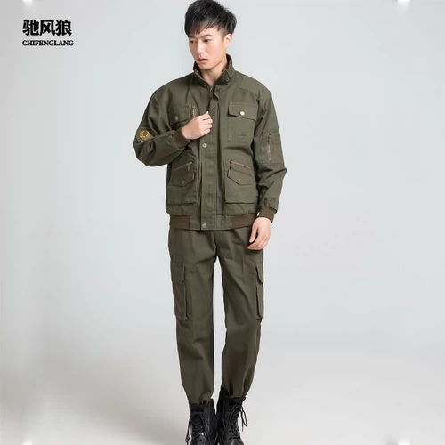 Мужской износостойкий хлопковый осенний демисезонный комбинезон