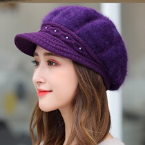 Hat female spring and autumn big face fat sister fashion hat female tide wild autumn and winter women round face ear protection plus velvet hat