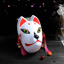 Full face cute Japanese Fox handmade hand-painted mask Cos dress-up painted plastic performance prom mask for men and women