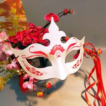 Half-faced antique jazz mask female Venetian Cat Woman heavy hand-decorated masked Japanese pulp Crown mask