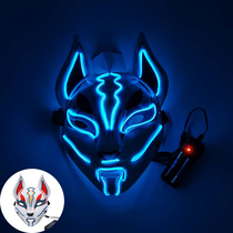 New Flash Fortress Night Luminous Mask Sky Fox EL Cold Light Mask Full Face Fox Props Halloween Day party