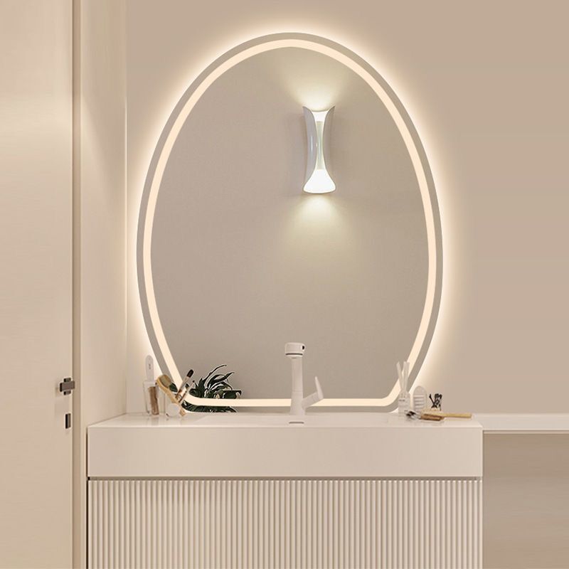 Makeup Mirror Led Egg-Shaped Vanity Mirror Bedroom Wall-Mounted Smart Lighted Makeup Mirror Home Irregular Bathroom Mirror Wall-Mounted Makeup Mirror Led Egg-Shaped Vanity Mirror Bedroom Wall-Mounted Smart Lighted Makeup Mirror Home Irregular Bathroom Mirror Wall-Mounted
