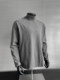 Gray German Velvet Half-High Collar Base Layer Shirt for Men, High-End Deconstructed Splicing Inner Long-Sleeve T-Shirt, American-Style Warm Sweatshirt
