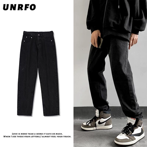 Tide, штаны, ретро демисезонные черные джинсы, европейский стиль, в американском стиле