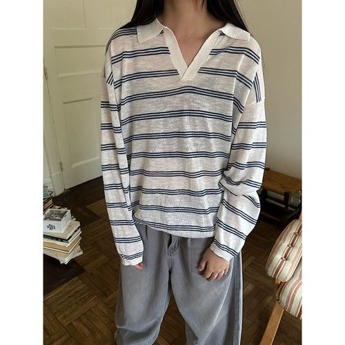 Белая трикотажная футболка polo, тонкий лонгслив, в американском стиле, защита от солнца, V-образный вырез