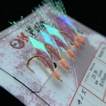 Shrimp Leather String Hook Fishing Group Fish Hook Teething Bionic String Hook Wire Group Fake Bait Throwing Rod Suit Bright Sheet Fly Fly White Bar Teething
