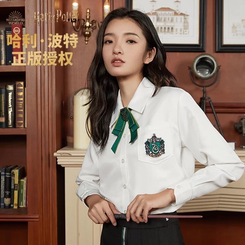 Authentic Harry Potter Shirt Jk Academy Uniform Inner Layer Cosplay Long-Sleeve White Shirt with Embroidered Badge Merchandise Authentic Harry Potter Shirt Jk Academy Uniform Inner Layer Cosplay Long-Sleeve White Shirt with Embroidered Badge Merchandise
