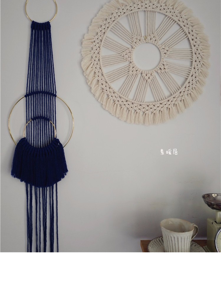 Bắc Âu ins cotton dây tròn tấm thảm màu hồng trang trí tường nền bện Macrame hướng dẫn bộ - Tapestry tấm vải treo tường