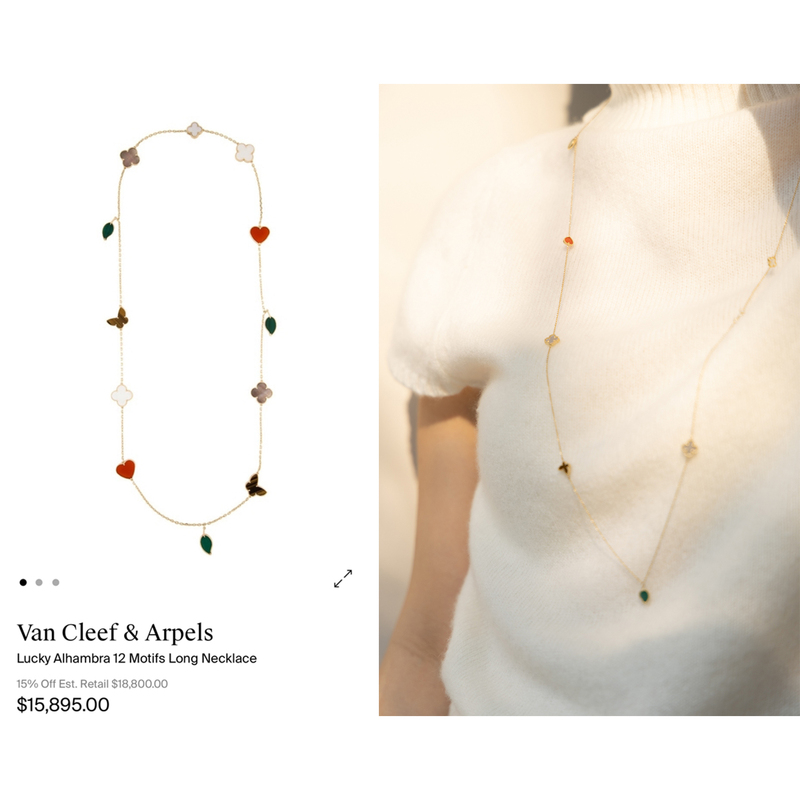 Exquisite Five-Flower Vca Lucky Four-Leaf Clover K Gold Natural Gemstone Mother-Of-Pearl Agate Heavy Necklace Weighing 5.4g