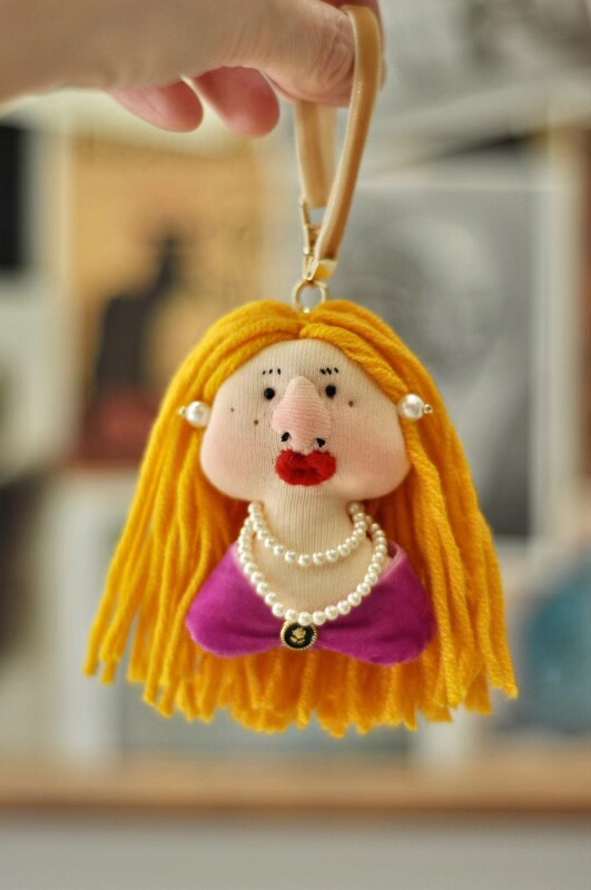 Hand-Sewn Dolls, Quirky and Cute Toy Pendants, Car and Bag Hangers, Alice Original Lisa and Her Friends