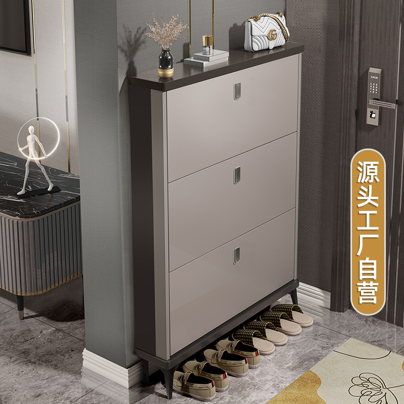 Shoe cabinet Home Doorway Willy-style Light Lavish Ultra Slim cabinet Indoor Entrance Bucket Extremely Narrow Shoe Rack 2023 New Exploits-Taobao