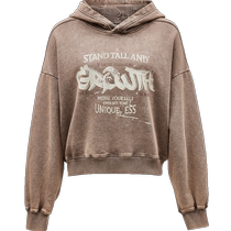 ONLY2024 autumn new fashion old washed loose hooded letter sweatshirt for women) 12439S002