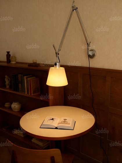 Italian Tolomeo Swing Arm Wall Lamp, No Wiring Required, Designer Mid-Century French Style Study Bedroom Bedside Reading Lamp