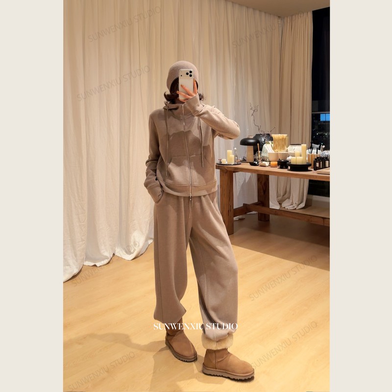 Swx Studio Highly Recommends! Winter Outfit Set, Super Soft and Comfortable, Lazy Minimalist Style, Slimming Two-Piece Set 720