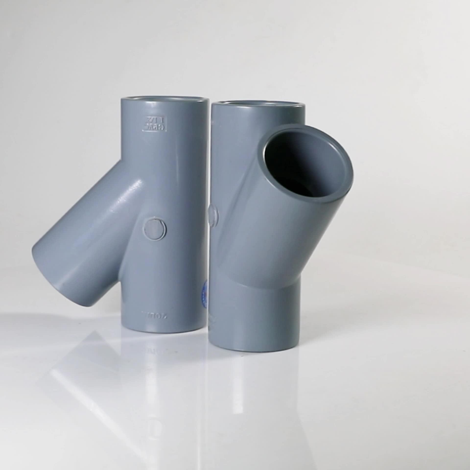 Pvc Wye Tee 2" Sch80 Cpvc Wye Socket Pvc Fitting Y Tee 45deg Reducing