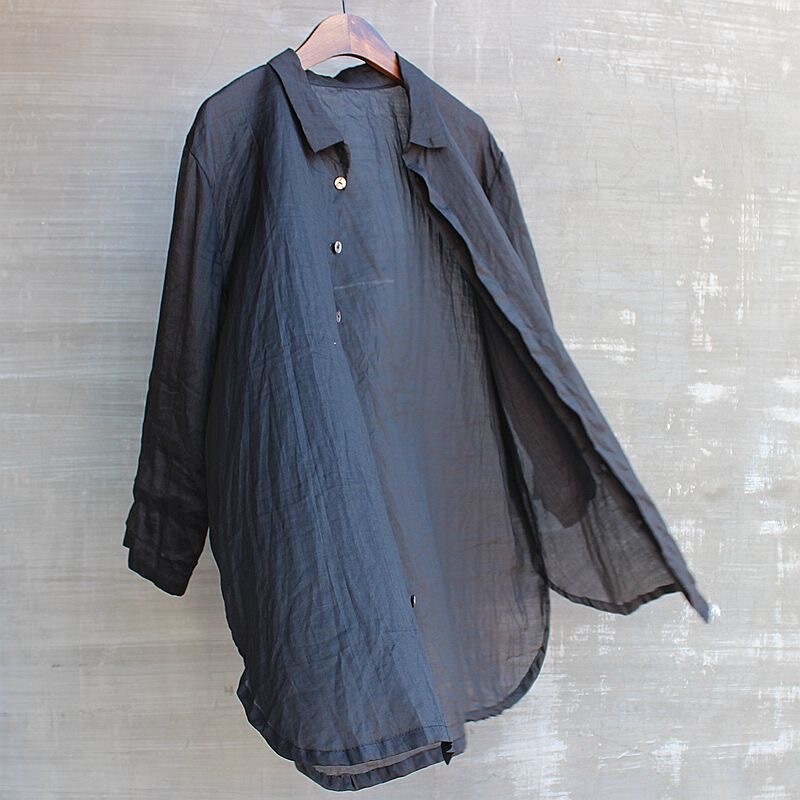 【In Stock!】Old Money Style High-End Black Cotton-Linen Three-Quarter Sleeve Shirt for Men, Early Spring 2026 Turn-Down Collar Top for Men 【In Stock!】Old Money Style High-End Black Cotton-Linen Three-Quarter Sleeve Shirt for Men, Early Spring 2026 Turn-Down Collar Top for Men
