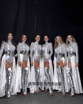 RG performance clothing nightclub bar male gogo silver hair stitching fashionable male ds singer atmosphere tour paradise
