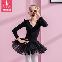 Childrens dance uniforms for girls Professional one-piece practice uniforms Autumn long-sleeved children Chinese dance Latin grade test costumes