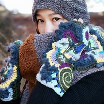 Blue Night ~ Thousand Love Forest Design Irregular Personality Handmade Handbroke Gloves