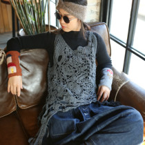 Gray tuning ~ hand hook cotton irregularly mixed with horse jacket vest in four seasons