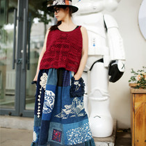 Original design relaxed hand-made linen spring and summer horse vest