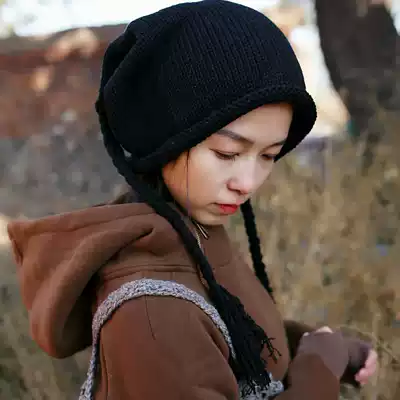 Qianai forest pocket love letter~Qianai Forest original retro loose hat knitted hat autumn and winter pure wool thread