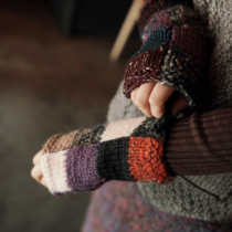 Jump - split ~ Design of autumn winter wire splice colored piece glove sleeves